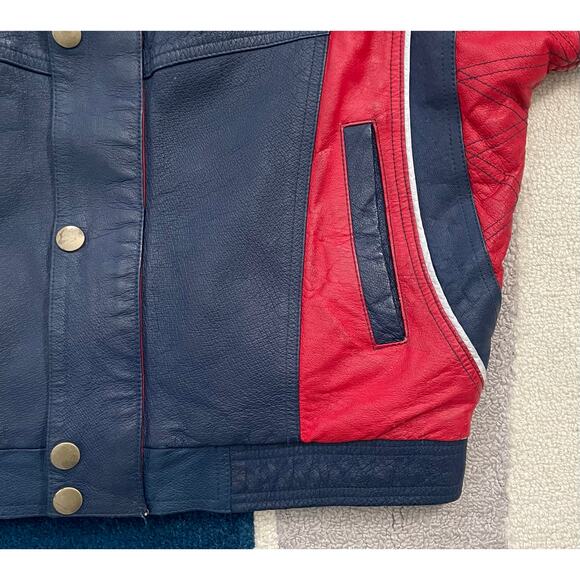 VTG Cleveland Indians/Guardians MLB Leather Starter Jacket Mens Med Chief Wahoo - Picture 4 of 11